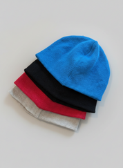 Unisex Hemp Beanie -One Size Fits All- Natural, Black, Ruby Red, Topaz Blue